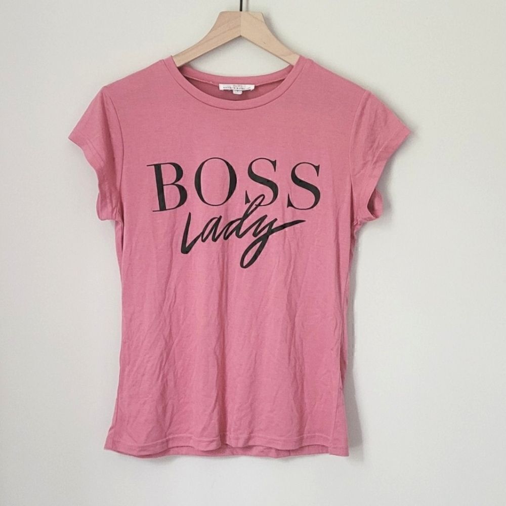 Bailey's Blossoms "Boss Lady" & "Boss Baby" Mommy & Me T-Shirts Sz Small & 6-9M